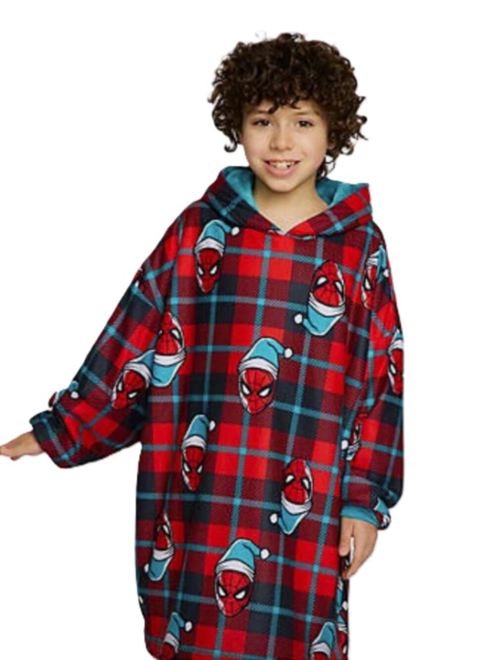Spiderman Kids Oversized Hooded Pullover Robe Size L/XL